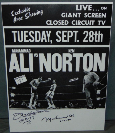 Ali-Norton Boxing Poster Signed.