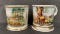 Lot of 2 Occupational Shaving Mugs, Hunting Scenes