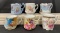 Lot of 6 Decorative Home Shaving Mugs