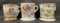 Lot of 3 Decorative Shaving Mugs