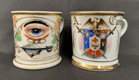 Lot of 2 Fraternal Shaving Mugs