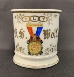 Double Fraternal Shaving Mug, Odd Fellows