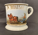 Occupational Shaving Mug, Farmer Plowing Field