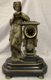 Bronze & Marble Figural Clock, Charpentier Paris