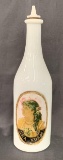 Milk Glass Barber Bottle, Sea Foam