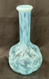 Clear Glass Barber Bottle, Opalescent Blue