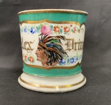 Fraternal Shaving Mug, Indian Chief