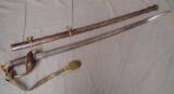 Staff & Field Sword. With Scabbard.