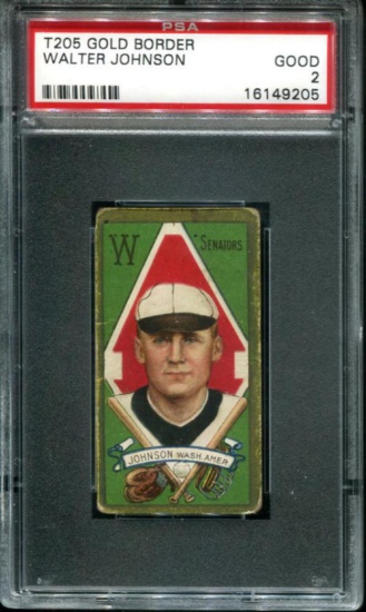 T-205 PSA Graded. Walter Johnson.