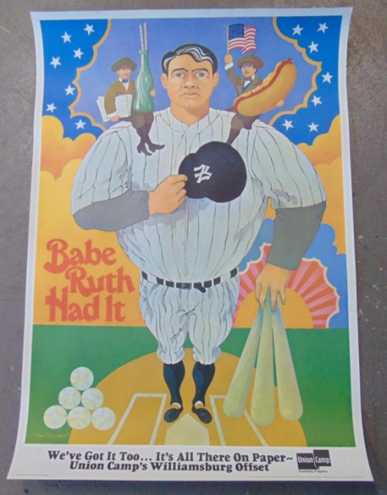 1971 "Babe Ruth Had It" Poster by Bruce Alcorn