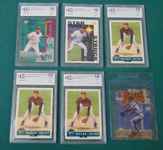 (5) Derek Jeter BCCG 10 Cards + Refractor