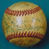 Signed Hall of Fame Baseball (29) Signatures.