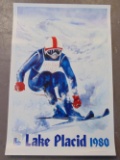 1980 Winter Olympics Lake Placid Skier Poster