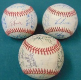 (3) 1988 NY Yankees Team Signed Baseballs