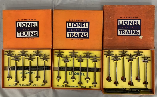 3 Variations Lionel 150 Telegraph Pole Sets