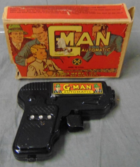 Marx. G-Man Gun with Box.