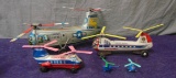 5Pc Vintage Toy Helicopter Lot