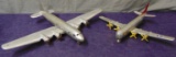 2 Vintage Pressed Steel Airplanes