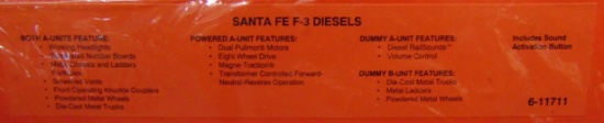 Lionel 11711 SF F3 ABA Diesels