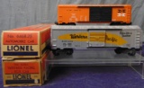 Nice Boxed Lionel 6468-25 & 6464-100 Boxcars