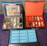 (3) Collector Cases with Star Wars Action Figures