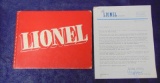 Scarce 1939 Lionel Dealer Catalog & Letter