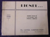Scarce Lionel 1930 Advanced Catalog