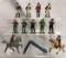 13 Assorted Grey Iron Figures