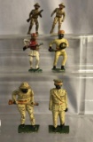 6 Unusual Grey Iron Dimestore Soldiers