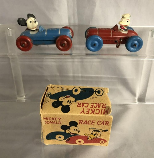 Scarce Occupied Japan Disney Race Cars, 1 Boxed