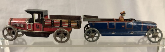 2 German Nickel Toy Vehicles