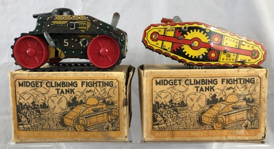 2 Boxed Marx Midget Tanks