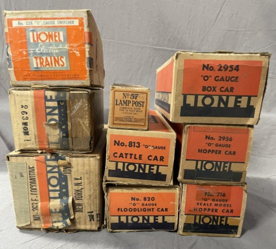 9 Lionel PREWAR EMPTY Boxes