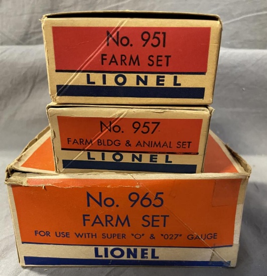3 Boxed Lionel Plasticville Farm Structure Kits