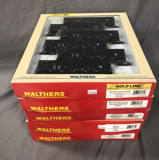 5 Boxed Walthers HO 6-Pack Hopper Cars