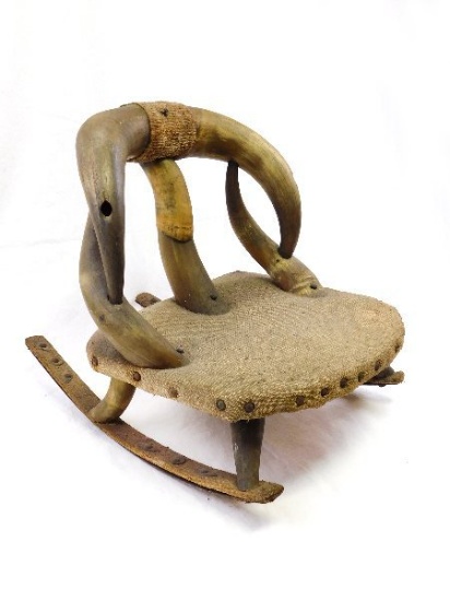 Child Rocker Made from Bull Horns