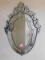 Decorative Beveled Glass & Etched Wall Mirror