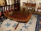 Mahogany & Walnut Inlaid Dining Table, Brass Claw Foot on Casters