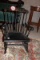 Black Lacquer and Painted Childs Rocker