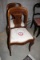 Pair Upholstered Bottom Wooden Frame Side Chairs