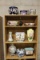 Shelf W/Contents, Various Oriental Vases, Bowls, Ginger Jars, Planters, etc