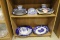 Contents of 2-Shelves Flow Blue Pattern China