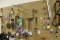 Various Hand Tools, (hanging on wall), Hatchets, Wrenches, Hammers, Screwdr