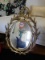 Framed Oval Mirror Wheat Pattern Frame