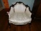 Victorian side Arm Chair Damask Upholstered