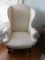 Damask Upholstered Wingback Chair