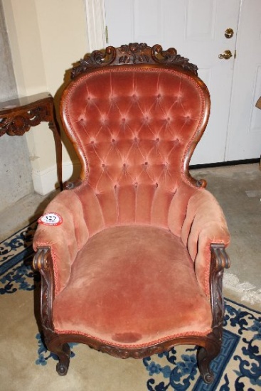 Victorian Upholstered Wooden Frame Arm Chair