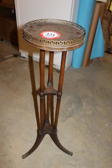 Wooden and Brass Plant Stand