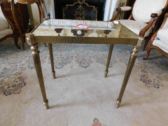 Brass & Mirrored Decorative Side Table