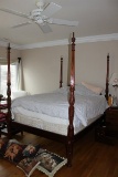 Walnut Queen Size 4-Post Bed